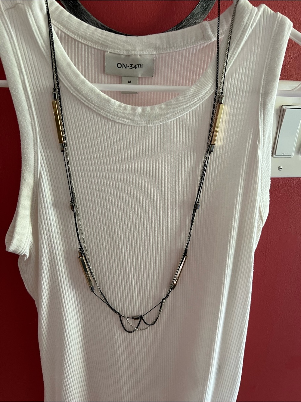 OS: Black and Gold Multi-Strand Pendant Necklace